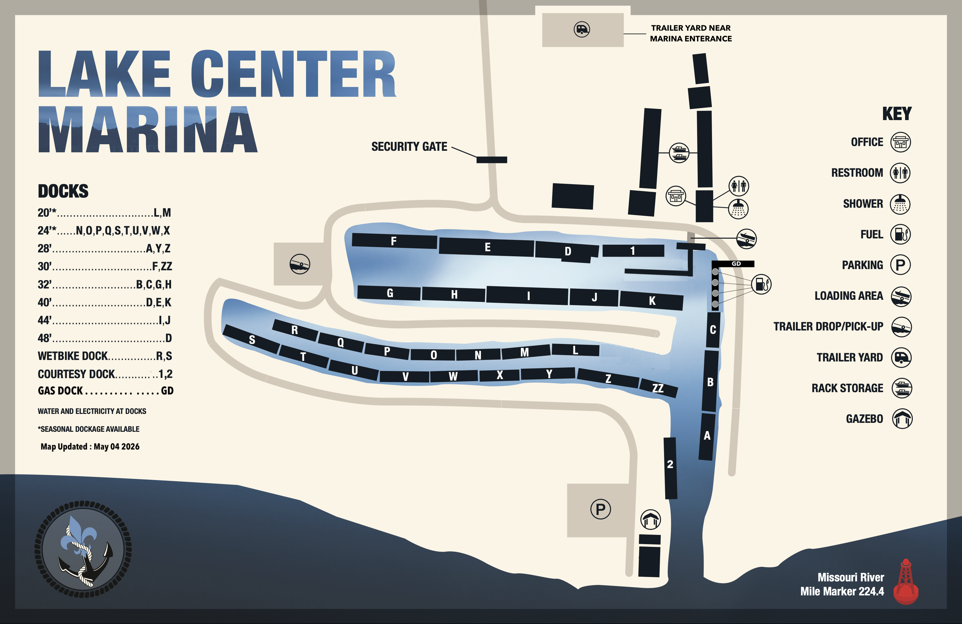 Lake Center Marina map